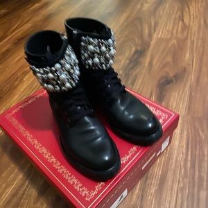 Rene CAOVILLA jeweled combat boots